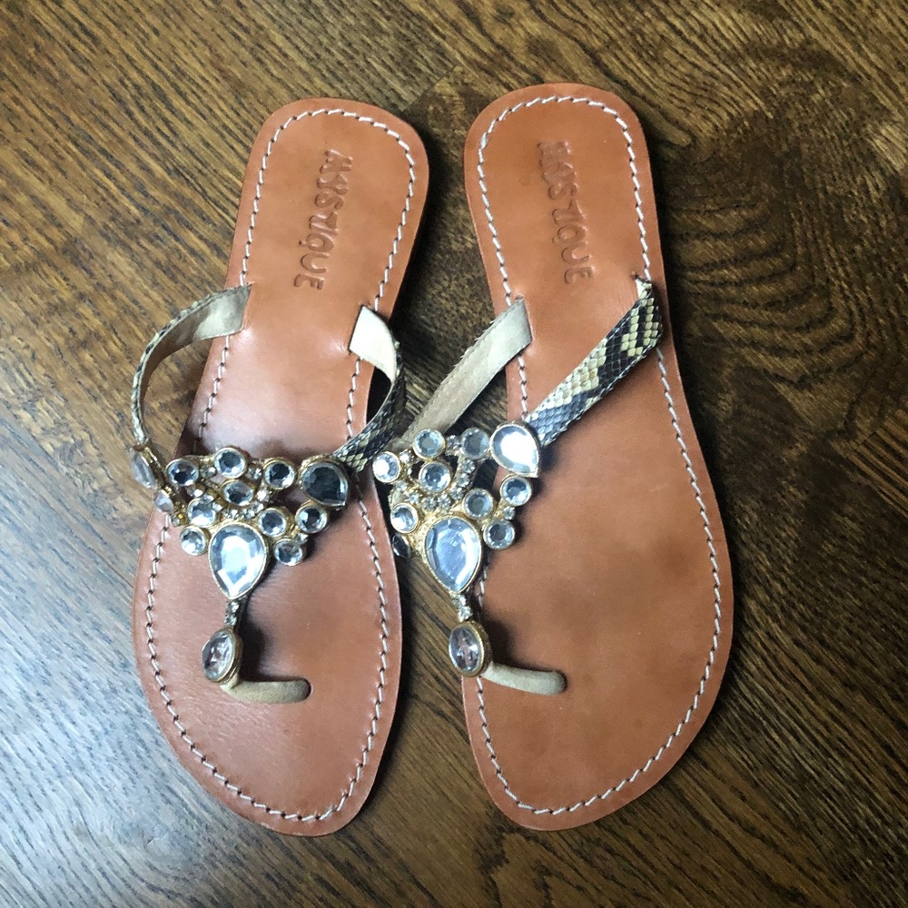 Brand New Size 7 Mystique Jeweled Sandals